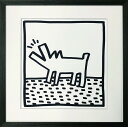 キース ヘリング「Untitled (barking dog)」額付きジークレ インテリア アートフレーム