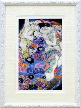 グスタフ・クリムト「処女(バージン)」展示用フック付金箔張ミクストメディア【インテリア】【アート】【グスタフクリムト】【グスタフ クリムト】【絵画インテリア】