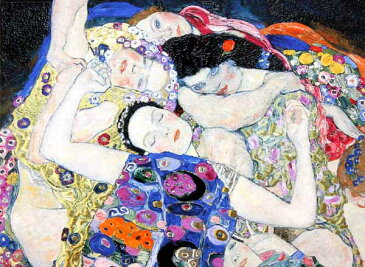グスタフ・クリムト「処女(バージン)」展示用フック付金箔張ミクストメディア【インテリア】【アート】【グスタフクリムト】【グスタフ クリムト】【絵画インテリア】