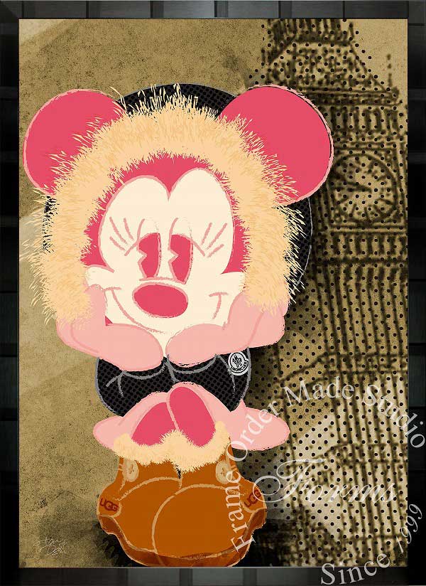 絵画 インテリア ディズニー×ブランドオマージュアート/スターデザイン「ミニーマウス×モンクレール/UGG」A1ポスター