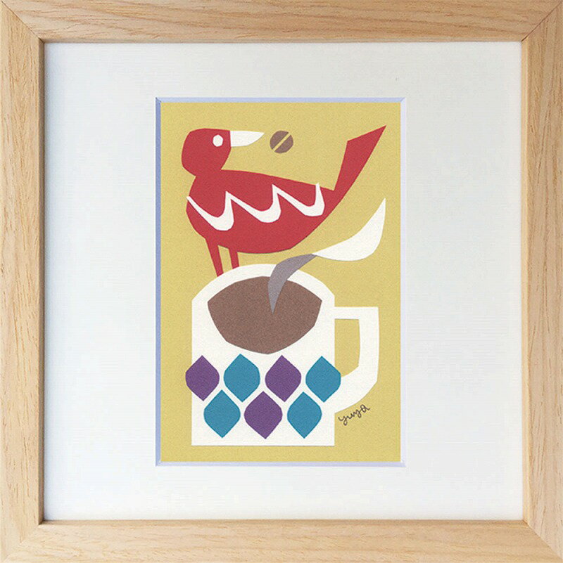 【レビュー特典付き】YUYA (ユウヤ)「コーヒーの時間」額付きアートポスター インテリア アートフレーム Bicosya 美工社