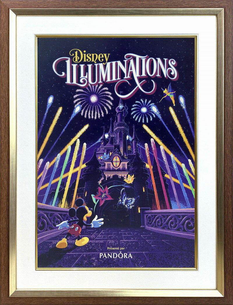 【レビュー特典付き】ディズニー「ディズニーランド パリ イルミネーションズ」展示用フック付ポスター テーマパークポスター ディズニーグッズ ディズニー絵画 プレ...