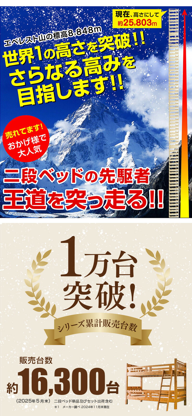 ARTTOWNの二段ベッド 2段ベッド シングル 子供 大人 頑丈 耐荷重500kg 宮付き コンセント付き 分割 分離可能 コンパクト 北欧パイン材 LVLすのこ 極太柱 安全設計 こども用 大人用 省スペース 選べるマットレスセット 大臣3 - ARTTOWN｜アングル3