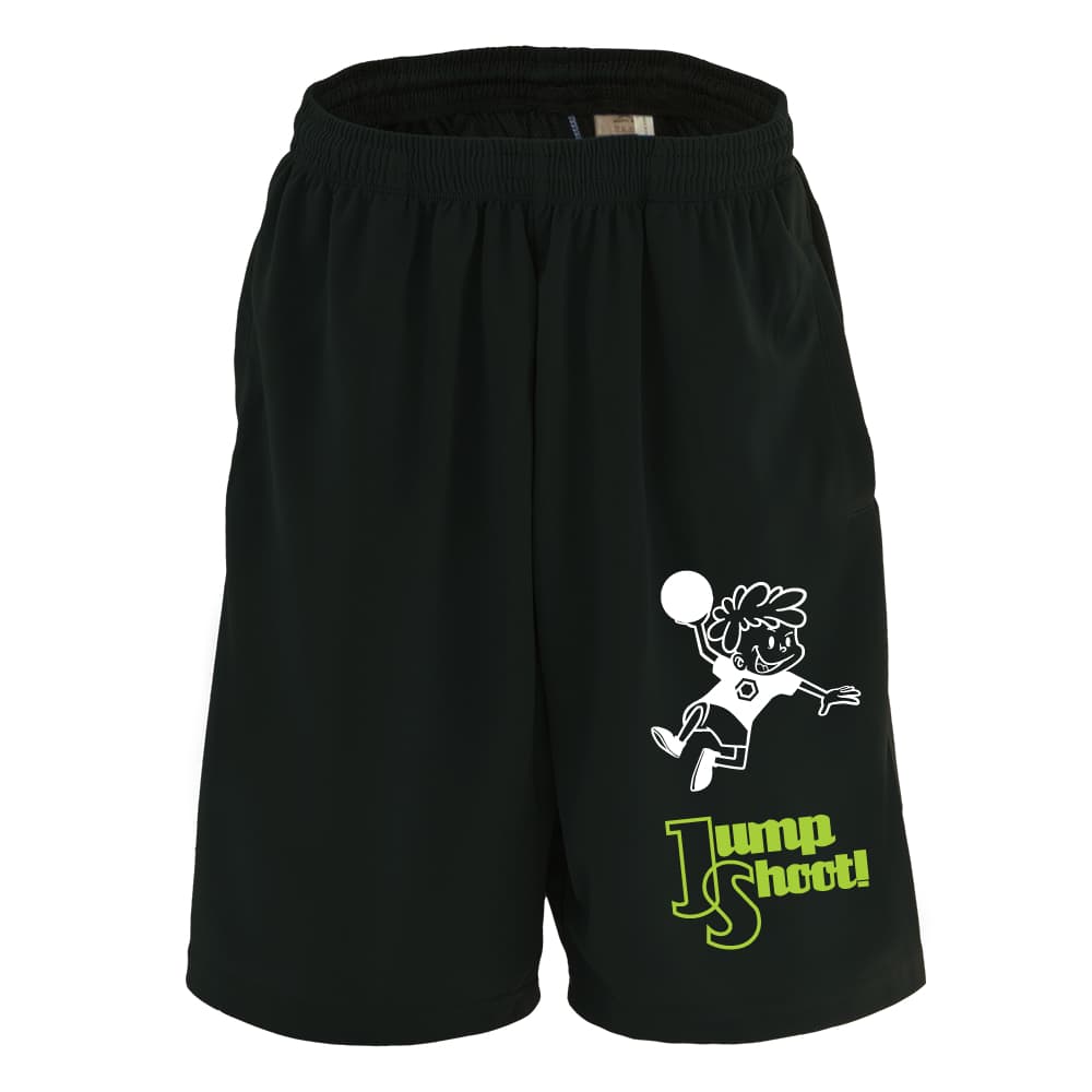 ハンドボール ハーフパンツ ドライ メンズ レディース ジュニア 練習着 短パン 速乾 スポーツ 名入れ おしゃれ 半スボン 文字入れ無料 「カートゥーン風 ジャンプシュート!」 アートワークスコウベ 【送料無料】