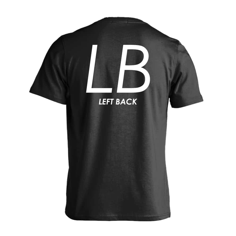 ハンドボール Tシャツ 半袖 メンズ レディース ジュニア 練習着 ドライ おもしろ tシャツ 速乾 スポーツ 名入れ 女子 男子 チーム おしゃれ 文字入れ無料 「LB LEFT BACK シンプルポジションロゴ」 アートワークスコウベ 【送料無料】