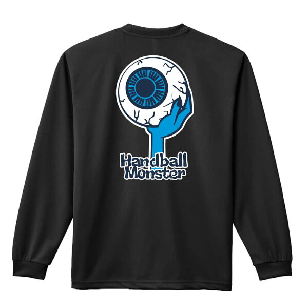 ARTWORKS-KOBE 楽天市場店のハンドボール ロンT 長袖Tシャツ メンズ レディース ジュニア 練習着 ドライ おもしろ tシャツ ふざけ 名入れ おしゃれ キッズ 文字入れ無料 「ハンドボールモンスター 目玉編」 アートワークスコウベ 【送料無料】|詳細画像