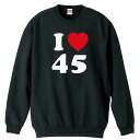 ハンドボール トレーナー スウェット メンズ ジュニア 裏パイル 練習着 名入れ・文字入れ無料 「I LOVE 45」 アートワークスコウベ 【送料無料】ネーム入れ無料!! ロゴ下の競技名を好きな文字に変更できます。独自デザインとプリントのクオリティにこだわったアートワークスコウベのオリジナルウェアです。当店で販売しているスポーツウェアには英数字20文字以内で好きな文字を入れることができます。チーム名を入れて、皆で揃えるもよし、個人の名前を入れるのもよし。お好きな文字を入れましょう！前面デザイン背面デザインカラーバリエーション【ブランド】ARTWORKS-KOBE (アートワークスコウベ)【生地について】10.0オンス 裏パイル トレーナー素材：綿100%※ お客様のモニター環境によって、実際の商品と色合いが異なる場合がございます【プリント内容】I LOVE 45【こんなスポーツにオススメ】- HANDBALL (ハンドボール、ハンド)【お届け予定日】この商品は受注生産のため、ご注文から3-5営業日ほどで発送いたします。【サイズ表】お客さまが普段着用されているウェアを測って比較するとサイズ感がよくわかるのでオススメです。体型やお好みの着こなしに合わせてお選びください。(単位: cm)身丈身幅肩幅袖丈110cm44352940130cm51403545150cm58474053S62524457M66554859L70585260XL75635561XXL80685861【サイズ別の着用イメージ】【ラッピングオプション】(+440円)特別なギフト、プレゼント用に！プレゼントの定番ラッピングといえばコレ！ サプライズやワクワク感を演出できる人気のリボン付きギフトバッグです。落ち着いたマット調のカラーを採用し、さわるとしっとりした質感で高級感があり、厚手のポリエチレン二重構造なのでとても丈夫です。一緒にご購入いただくと、ウェアをラッピングしてお届け！ウェアと一緒に注文いただくと、ギフトバッグに1つにまとめてラッピングした状態でお届けします。ギフトバッグならリボンをほどくだけでカンタンに商品を取り出せるので、プレゼント前にご自身で商品の確認をできるのでオススメです。【ギフトラッピング】リボン付きギフトバッグ レッド 1包装【ラッピングサービス】(+440円) はコチラ &#8811;