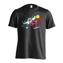 ハンドボール Tシャツ 半袖 メンズ レディース ジュニア 練習着 ドライ おもしろ tシャツ 速乾 スポーツ ウェア 名入れ 女子 男子 チーム おしゃれ 文字入れ無料 「ペンキアートな HANDBALL」 アートワークスコウベ 【送料無料】