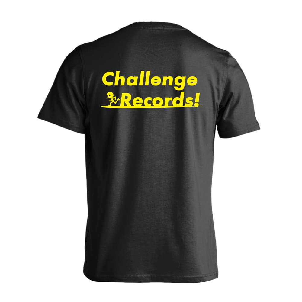 陸上競技 マラソン ランニング Tシャツ 半袖 メンズ レディース ジュニア 練習着 ドライ おもしろ tシャツ ふざけ 名入れ 文字入れ無料 「Challenge Records 」 アートワークスコウベ 【送料無料】