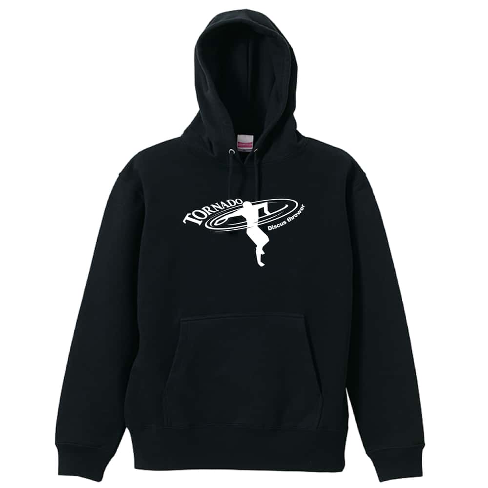 \10%OFFクーポン/ 陸上競技 マラソン ランニング パーカー プルオーバー メンズ レディース ジュニア 練習着裏パイル おもしろ 名入れ スウェット おしゃれ キッズ 大きいサイズ 文字入れ無料 「円盤投 トルネード投法」 アートワークスコウベ 【送料無料】