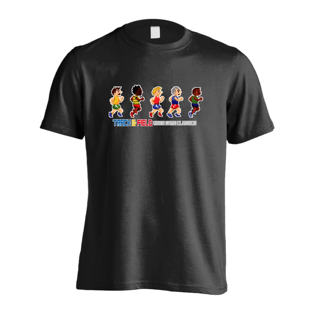 陸上競技 マラソン ランニング Tシャツ 半袖 メンズ レディース ジュニア 練習着 ドライ おもしろ tシャツ ふざけ 名入れ 文字入れ無料 「8-bit風 陸上ゲーム ラン編」 アートワークスコウベ 【送料無料】