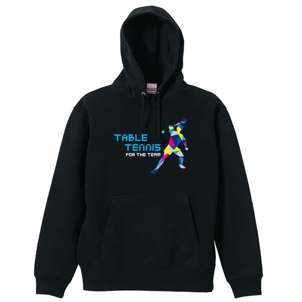 卓球 パーカー プルオーバー メンズ レディース ジュニア 練習着裏パイル おもしろ 名入れ スウェット おしゃれ キッズ 大きいサイズ 文字入れ無料 「ポリゴ...