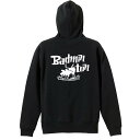 ＼10%OFFクーポン／ バドミントン パーカー プルオーバー メンズ レディース ジュニア 練習着裏パイル おもしろ tシャツ ふざけ 名入れ 文字入れ無料 「バドミントン 七転び八起き」 アートワークスコウベ 【送料無料】の商品画像