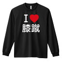 武道・格闘技 ロンT 長袖Tシャツ メンズ レディース ジュニア 練習着 ドライ おもしろ tシャツ ふざけ 名入れ おしゃれ キッズ 文字入れ無料 「I LOVE 膝蹴」 アートワークスコウベ 【送料無料】