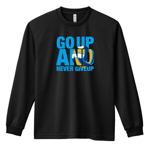 バレーボール ロンT 長袖Tシャツ メンズ ジュニア 練習着 ドライ 名入れ・文字入れ無料 「GO UP AND NEVER GIVE UP」 アートワークスコウベ 【送料無料】