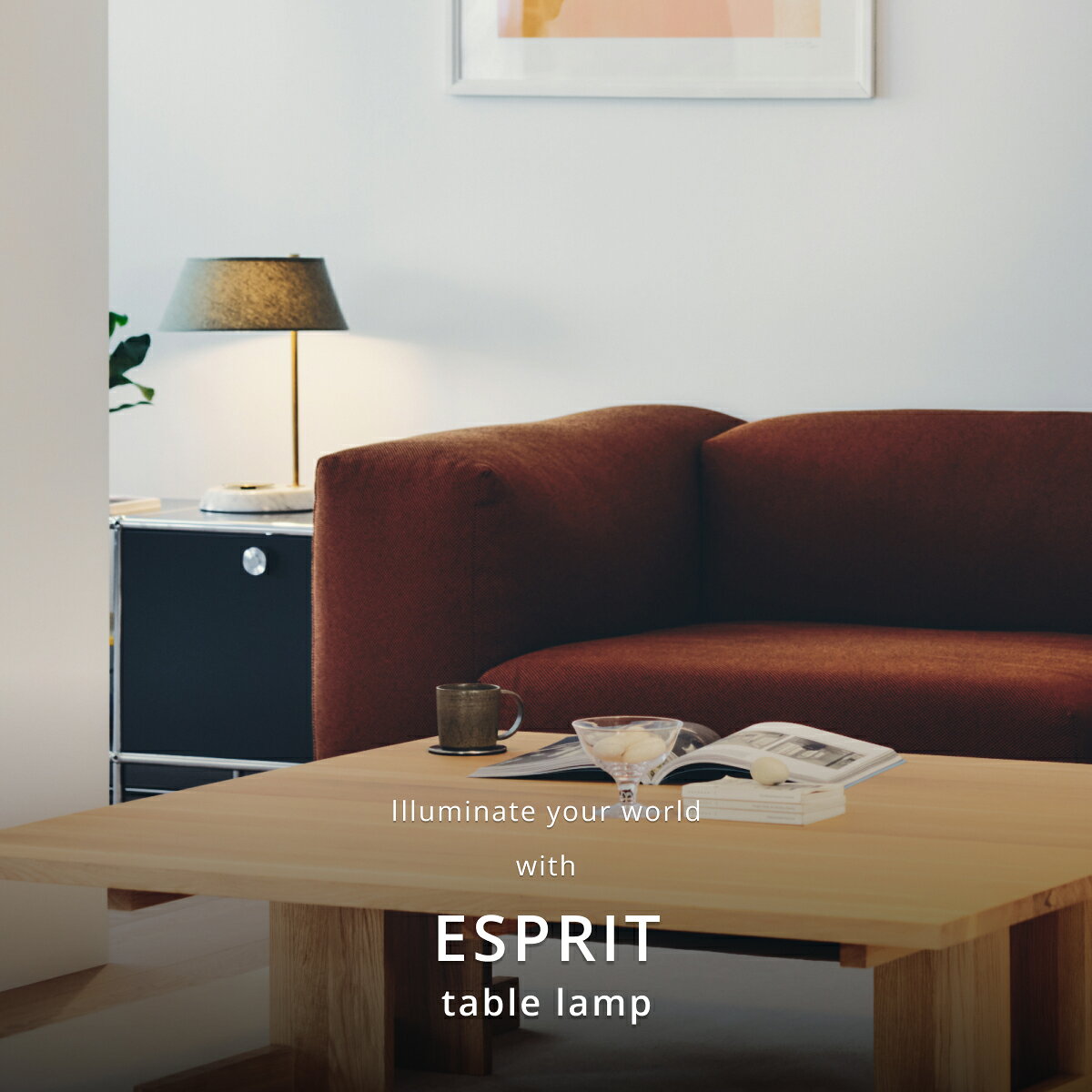 【レビュー特典付】【アートワークスタジオ公式】 ARTWORKSTUDIO テーブルランプ AW-0531 Esprit-table lamp エスプリテーブルランプ 1灯 E17 40W 布シェード 真鍮 大理石 タッチスイッチ 3段階点灯切替 おしゃれ 北欧 (2)