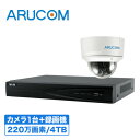 【2年保証】 防犯カメラ IP インターネット セット 1台 監視カメラ 220万画素 録画機 4000GB 【SET675-1】 | 広範囲 設計 夜間 撮影 手元 人相 細部確認 ネットワークカメラ IP 電動レンズ ビル オフィス 金庫 警備 ビル オフィス 高画質 レジ 顔 コンビニ 駐車場 パーキング