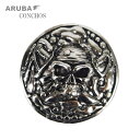 ARUBA アルバ 合金 3.5cmパイレーツコンチョ 素材/材質 ・合金 サイズ/重量 ・直径 : 3.5cm ・厚み : 1.6cm ・重量 : 13g ※表記されている数値はネジを外したサイズです。 ※商品によって若干異なる場合がございます。 商品詳細 直径3.5cmのパイレーツをモチーフにしたコンチョです。 バッグや財布、ハーレーなどのETCケースコンチョ(ボタン)部分のドレスアップなどにオススメです。 プラスドライバーで簡単に取り付けできます。 写真のネジと発送いたします。 ご注意 モニターの発色具合によって実際のものと色が異なる場合があります。 製作工程における多少のキズや汚れ、製作時期によって色味や表記サイズが若干画像と異なる場合があります。 またネジの位置が若干中央よりズレている場合がございます。 装着イメージの財布等は付属いたしません。 ハンドメイド製品の持ち味として、ご理解のほどよろしくお願いいたします。