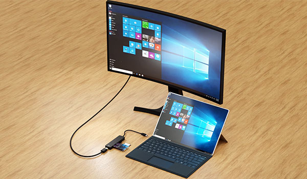 スーツケース あるだけショップのUSBハブ カードリーダー HDMI出力のマルチアダプタ THREE RANGER　-pkUSBハブ カードリーダー HDMI出力のマルチアダプタ THREE RANGER　-pk｜アングル3