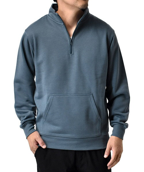 楽天市場】ハーフジップ トレーナー メンズ（カラーブルー）の通販