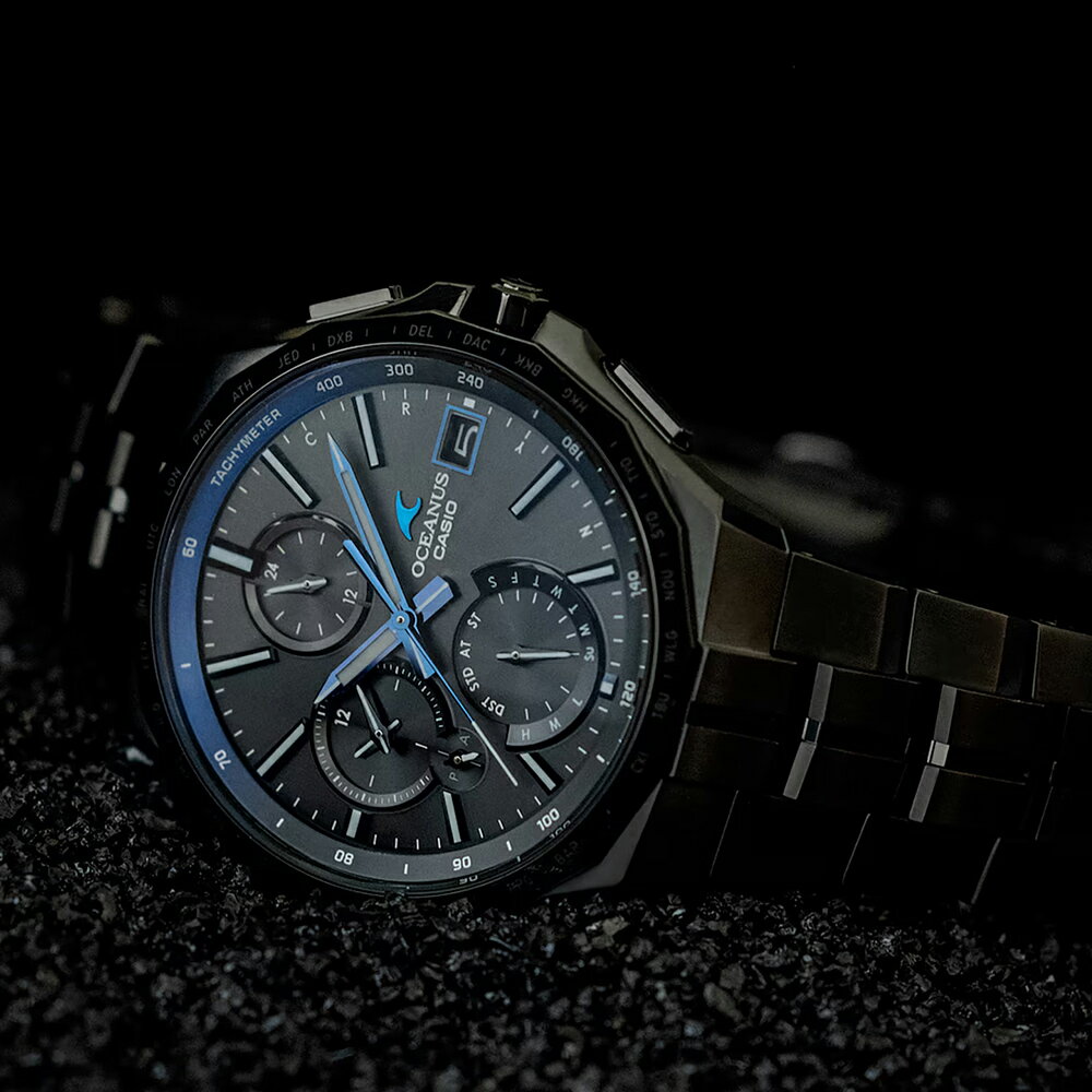 【国内正規品】CASIO カシオ OCEANUS オシアナス OCW-S5000B-1AJF Manta S5000 Series ソーラー電波 チタン製 メンズ腕時計 サファイアガラス 10気圧防水
