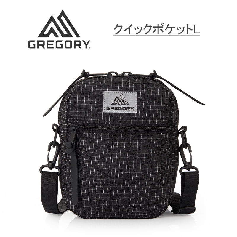当店はグレゴリーの正規販売店です ＜商品仕様＞ ブランド：グレゴリー 商品：クイックポケットL 重量：約0.26kg 容量：約3L サイズ：（約）23.5×18.5×7cm 主素材：ナイロン100％ ※仕様はメーカー公式情報に基づいて記載しています。 ※仕様は予告なく変更される場合がございます。 ※商品の色はお使いのディスプレイ・モニターにより実際と多少見え方が異なる場合があります。 ※サイズや容量・重量には計測方法などによる誤差や多少の個体差が生じる場合がございます。 ＜商品説明＞ 収納力がもっとも高いクイックポケット。ウォーターボトルを寝かすことなく入れられる十分な高さと容量があります。貴重品プラスαの手荷物なら、このポーチ一つで十分です。 ＜ブランド＞ グレゴリーは、1977年に創業されたアメリカ生まれのアウトドアブランドです。革新的なアイデア、人間工学に基づいたデザイン、最高品質へのこだわり…。その情熱は冷めることなく、今日に至るまで最新のパック開発に反映されています。快適な背負い心地、フィット感、耐久性、機能性を常に追求し、進化を与え続け、それを背負う皆を驚かせ続けています。GREGORY／グレゴリー クイックポケットL 収納力がもっとも高いクイックポケット。ウォーターボトルを寝かすことなく入れられる十分な高さと容量があります。 使いやすい内装 メインポケットは大きく開き、出し入れがしやすいです。貴重品プラスαの手荷物なら、このポーチ一つで十分です。 背面のポケット 背面のポケットは、たとえばハンカチやポケットティッシュなど、さっと出し入れしたい小物類の収納に便利です。 主なポイント ・ジッパー開閉のメイン収納 ・フロントのジッパーポケット ・背面側にオープンポケット ・フロントにジッパーポケット ・調整可能なショルダーストラップ GREGORY／グレゴリー グレゴリーは、1977年に創業されたアメリカ生まれのアウトドアブランドです。革新的なアイデア、人間工学に基づいたデザイン、最高品質へのこだわり…。その情熱は冷めることなく、今日に至るまで最新のパック開発に反映されています。快適な背負い心地、フィット感、耐久性、機能性を常に追求し、進化を与え続け、それを背負う皆を驚かせ続けています。 関連商品 ●グレゴリーのバッグ一覧はコチラ ●バッグ一覧はコチラ