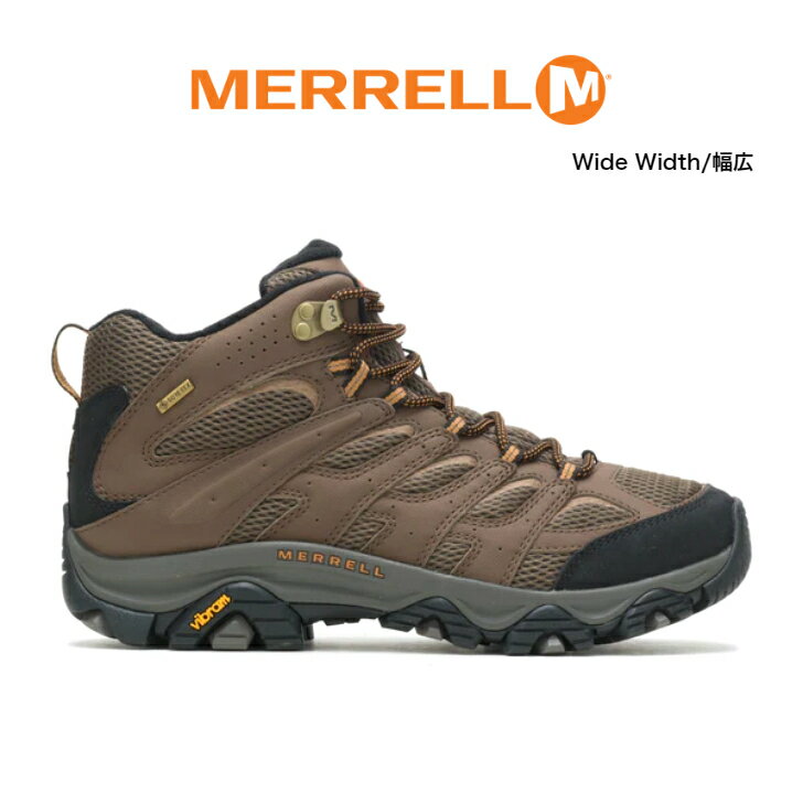 楽天靴のaruko［WIDE WIDTH］MERRELL MOAB 3 SYNTHETIC MID GORE-TEX® J500253W EARTH モアブ 3 シンセティック ミッド ゴアテックス®ワイド ワイズ メンズ トレッキングシューズ 登山靴 防水 ハイキング 男性靴 楽天検索 楽天市場 サーチ ランキング 広告 通販 幅広 最新 あす楽