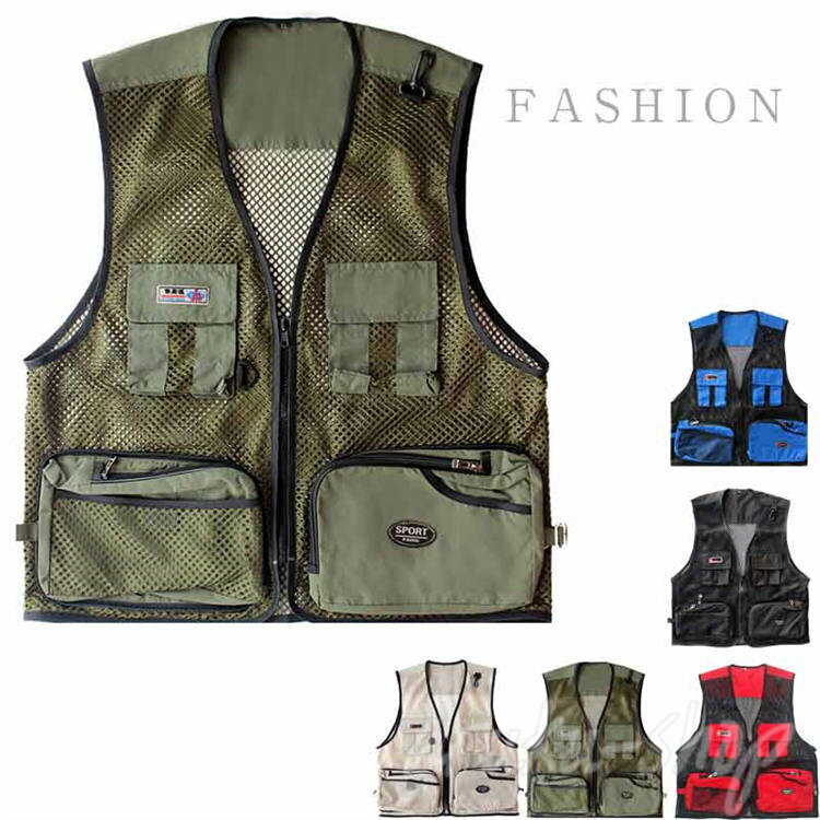 撮影用 ミリタリー 大きいサイズ 登山服 お釣り 多機能 メッシュ アウトドア フィッシングベスト(4)