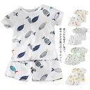 前開 部屋着 女の子 男の子 ベビー服 子供服 ハーフパンツ 半袖Tシャツ 前開 上下セット パジャマ 薄手 ルームウエア キッズ