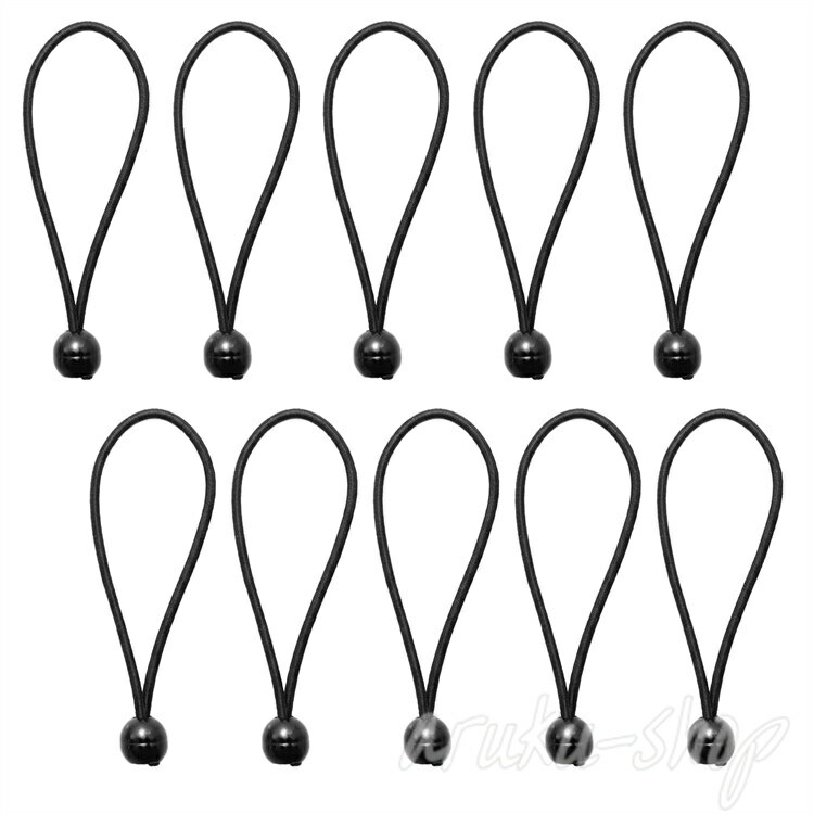 ゴムバンド 軽トラ 荷物 固定 トラック 荷台シート ボール止め ゴム バンジーコード テント タープ用 ボールバンジー 黒 10個 20個 セット 大容量 ボ...