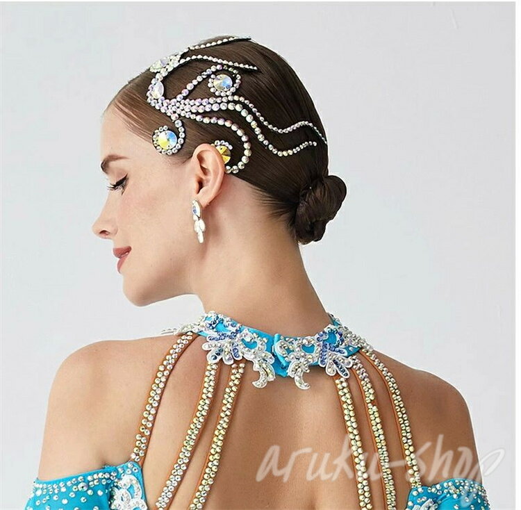 髪飾り ラテンダンスアクセサリー ルンバ タンゴ ワルツ イベント ドレッシー 豪華 ゴージャス 上品 髪..