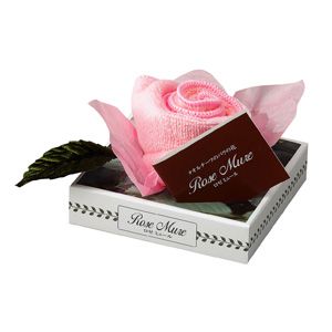 母の日　花 ギフト プレゼント ロゼミュール タオルチーフのバラの花 1輪 ピンク バラ お誕生日 プレゼント ギフト 結婚祝い