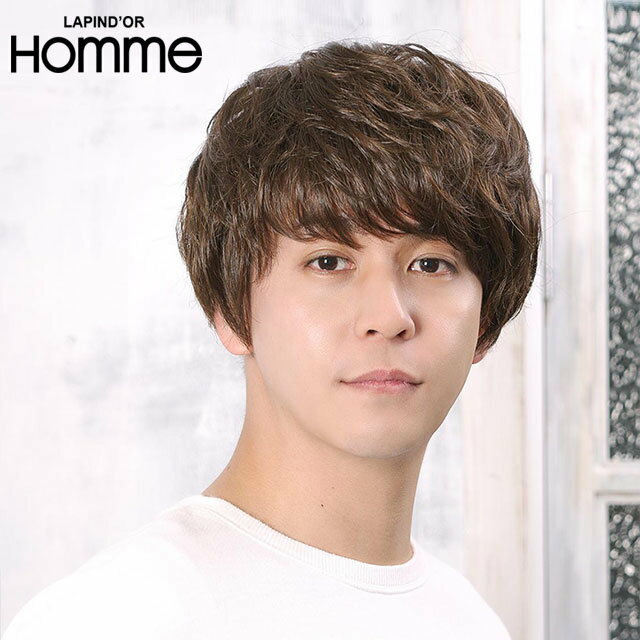 【送料無料】 メンズウィッグ J-3503 男性用かつら ツイストマッシュ ショコラブラウン 耐熱ファイバー ウィッグ メンズ