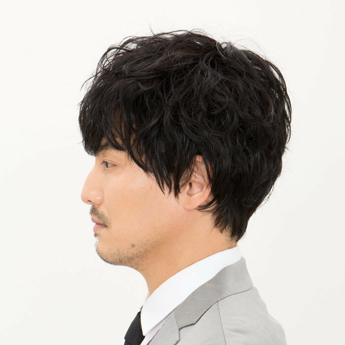 【送料無料】 メンズウィッグ J-3490 ラパンドアールオム エアリーマッシュ スタンダードブラック 耐熱ファイバー ウィッグ メンズ