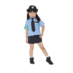 KIDSモデル.女性警察官 女の子 コスプレ 仮装 コスチューム 子供用 衣装