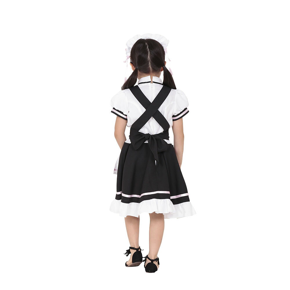 ARUNE 仮装雑貨のお店あるねの送料無料 KIDSモデル.カフェメイド 女の子 衣装 コスプレ 子供用 コスチューム 仮装 インスタ映え 推し｜アングル2