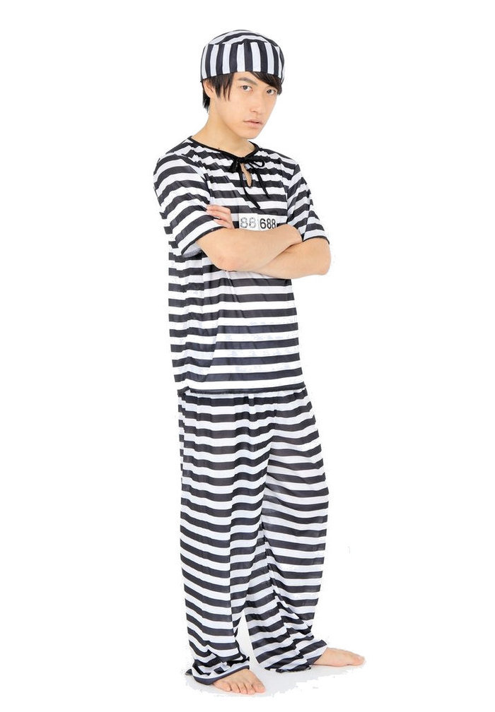 ハロウィン コスプレ HWZ ハロウィン 囚人服 メンズ 仮装 コスプレ コスチューム 衣装 男性用 ハロウィン インスタ映え 推し(3.0)