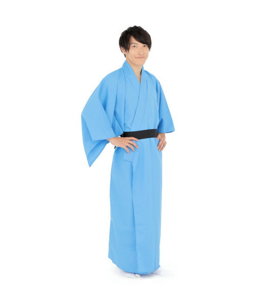 カラフルで目立つ着流しです。イベント、舞台、宴会、寄席、演劇、時代劇の着物としてもにおススメです。●サイズ:着丈:約147cm(襟上〜裾)●セット内容:着物、帯●素材:ポリエステル100%