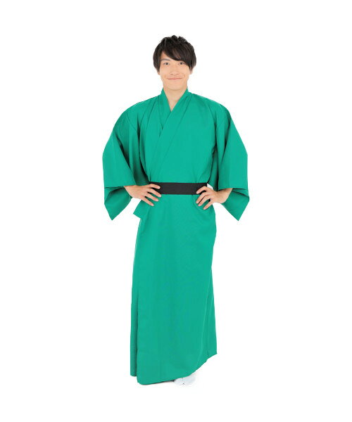 カラフル着流し グリーン 仮装 衣装 お笑い コスチューム レンジャー 戦隊 変身 大喜利 インスタ映え 推し