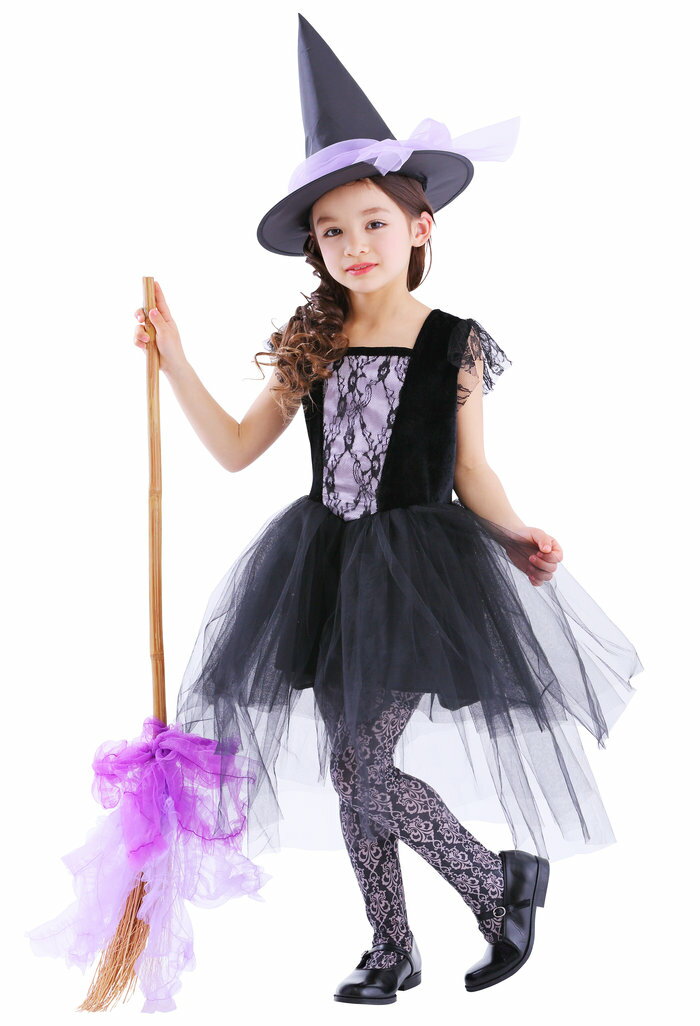 ハロウィン コスプレ ノワールウィッチ140 キッズ 女の子 変装 コスチューム ハロウィン 仮装 衣装 魔女 インスタ映え 推し その1
