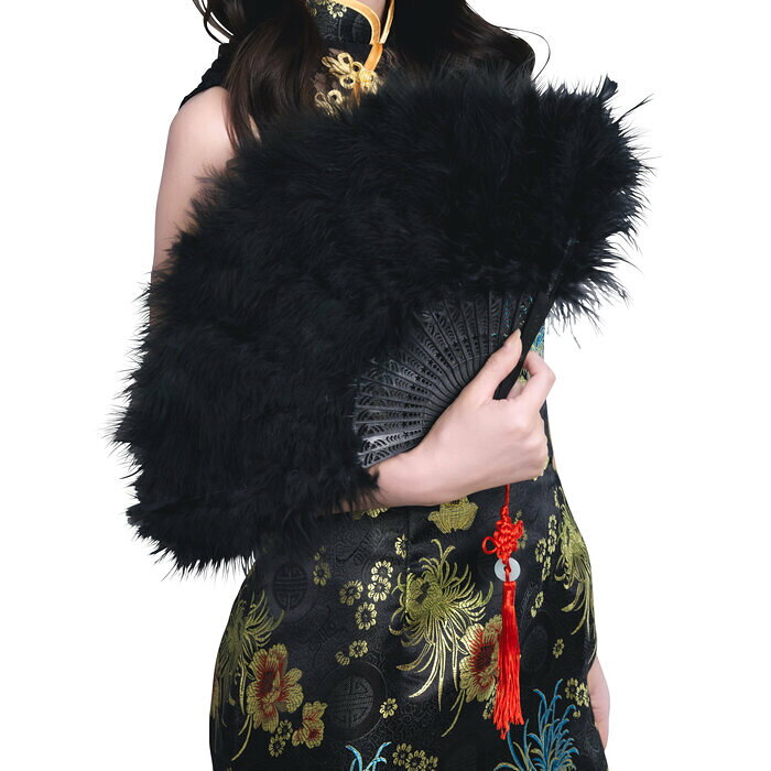 羽扇子RICH ブラック 仮装 チャイナドレス チャイナ服 ボディコン お立ち台 バブル 仮装 変装 コスプレ