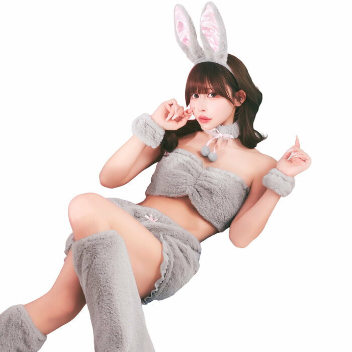 樂天商城 - 送料無料 もこもこセクシーうさガール グレー コスプレ かわいいアニマルコスチューム