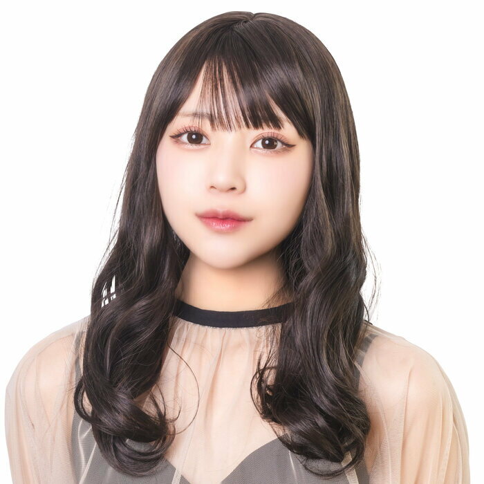 ウィッグ WIGGY RICH ウェーブミディアム ブラウニーブラック 耐熱ファイバー 推し インスタ映え