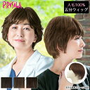ウィッグ 人毛 人毛100%五分ウィッグ ショート プリシラ ヘアピース カバーピース トップカバー(GB-10) 送料無料