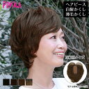 【送料無料】 ヘアピース耐熱 プレミアム白髪隠しウィッグ 広範囲ナチュラルショートタイプ ウイッグ ST-009 薄毛隠し カバーピース 部分手植え シルクスキン