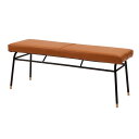 ベンチ ダイニングベンチ 幅118cm×奥行37cm×高さ47cm 本革 スチール リビング ダイニング インテリア家具(3)