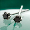 K18 0.1ctブラックダイヤモンドピアス