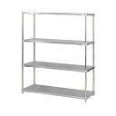 ステンレス シェルフ 46×120cm 4段 H150cm 日本製 耐錆 耐薬性 耐久性 冷蔵 冷凍 高温多湿対応 収納棚 オープンラック 組立式(3)