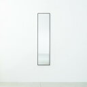 細枠ウォールミラー(30×122)(ブラウン/茶) 天然木 姿見鏡 スリム 高級感 木製 飛散防止加工 壁掛け 北欧風 玄関 トイレ 洗面 日本製 完成品 NK...