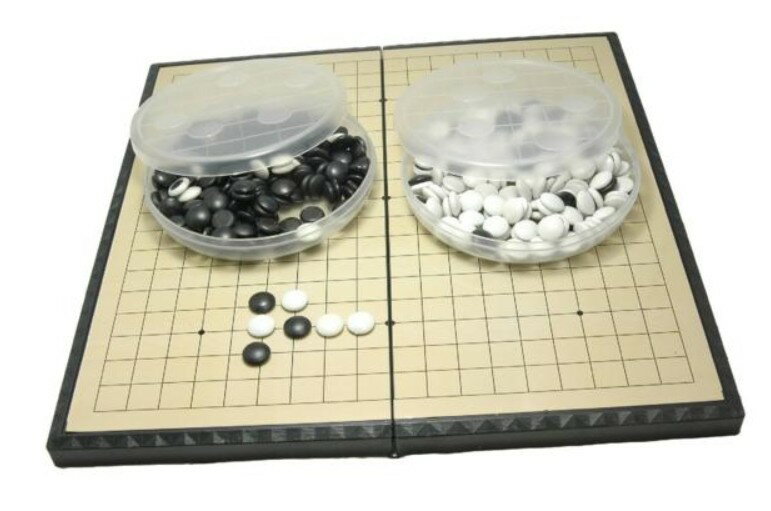 囲碁 囲碁盤 セット 折りたたみ式 ポータブル マグネット石 (中28.5×28.5cm) 19路 マグネット 磁石 碁盤 囲碁セット …